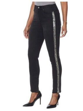 NEW NWT! RALPH LAUREN SEQUIN BEADED HIGH-RISE SKINNY ANKLE JEANS STRETCH sz 26
